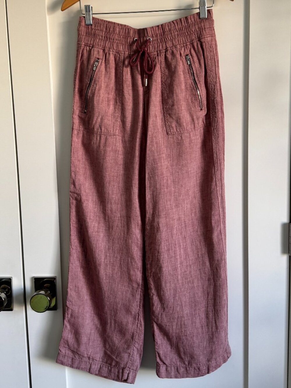 Athleta Rose Pink Linen Pants Size 6P
